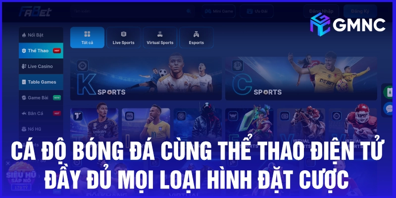 Cá độ bóng đá cùng thể thao điện tử đầy đủ mọi loại hình đặt cược
